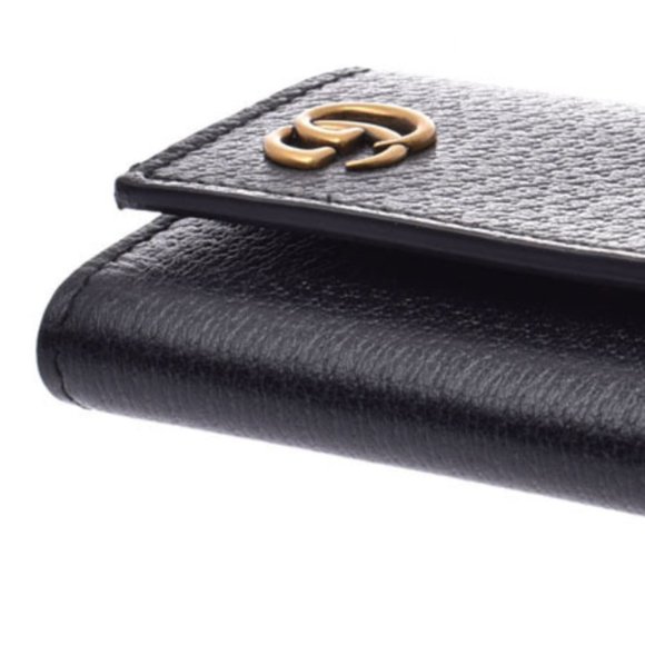 Gucci Inerlocking GG Leather Key Case in Black - Picture 3 of 6